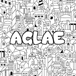 Coloriage pr&eacute;nom AGLAE - d&eacute;cor Ville