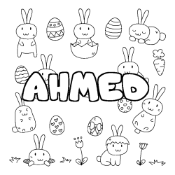 Coloriage AHMED - d&eacute;cor Paques