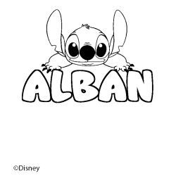Coloriage ALBAN - d&eacute;cor Stitch