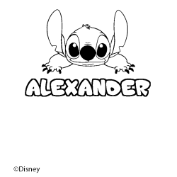 Coloriage ALEXANDER - d&eacute;cor Stitch