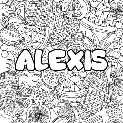 Coloriage ALEXIS - d&eacute;cor Mandala fruits