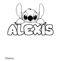 Coloriage ALEXIS - d&eacute;cor Stitch