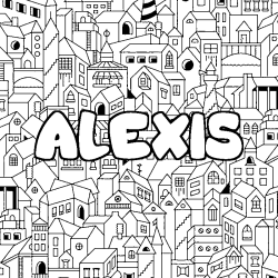 Coloriage ALEXIS - d&eacute;cor Ville