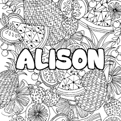 Coloriage ALISON - d&eacute;cor Mandala fruits