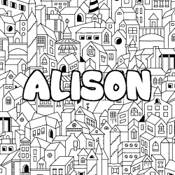 Coloriage ALISON - d&eacute;cor Ville