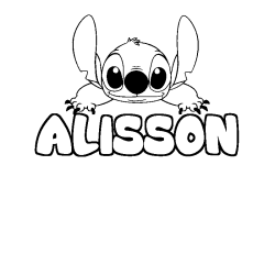 Coloriage prénom ALISSON - décor Stitch