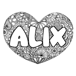 Coloriage ALIX - d&eacute;cor Mandala coeur
