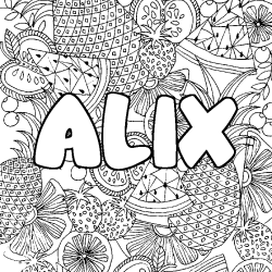 Coloriage ALIX - d&eacute;cor Mandala fruits