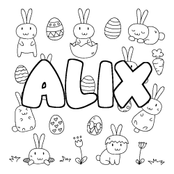 Coloriage ALIX - d&eacute;cor Paques