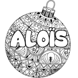 Coloriage pr&eacute;nom ALO&Iuml;S - d&eacute;cor Boule de No&euml;l