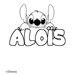 Coloriage pr&eacute;nom ALO&Iuml;S - d&eacute;cor Stitch