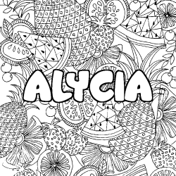 Coloriage ALYCIA - d&eacute;cor Mandala fruits