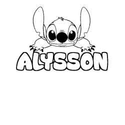 Coloriage prénom ALYSSON - décor Stitch