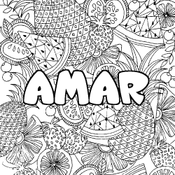 Coloriage AMAR - d&eacute;cor Mandala fruits