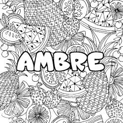 Coloriage AMBRE - d&eacute;cor Mandala fruits