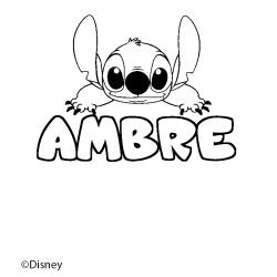 Coloriage AMBRE - d&eacute;cor Stitch