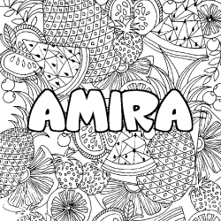 Coloriage AMIRA - d&eacute;cor Mandala fruits