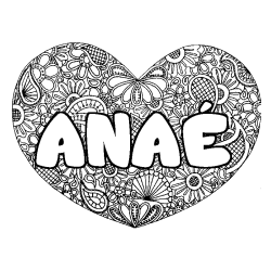 Coloriage ANA&Eacute; - d&eacute;cor Mandala coeur