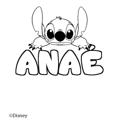Coloriage ANA&Eacute; - d&eacute;cor Stitch