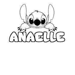 Coloriage prénom ANAELLE - décor Stitch