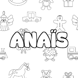 Coloriage ANA&Iuml;S - d&eacute;cor Jouets