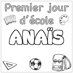 Coloriage ANA&Iuml;S - d&eacute;cor Premier jour d'&eacute;cole