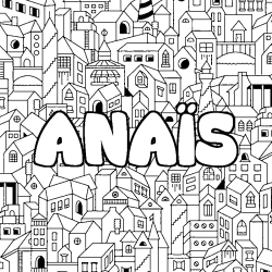 Coloriage ANA&Iuml;S - d&eacute;cor Ville