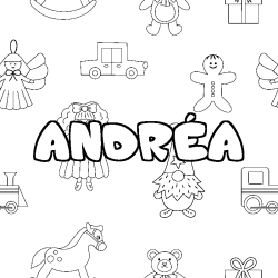 Coloriage ANDR&Eacute;A - d&eacute;cor Jouets