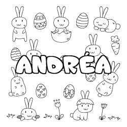Coloriage ANDR&Eacute;A - d&eacute;cor Paques