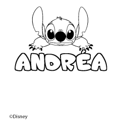 Coloriage ANDR&Eacute;A - d&eacute;cor Stitch