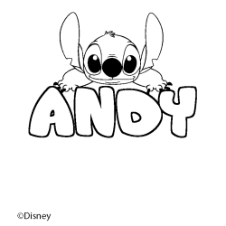 Coloriage ANDY - d&eacute;cor Stitch