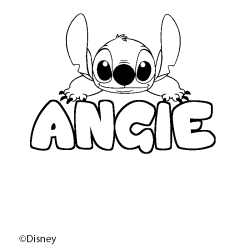Coloriage pr&eacute;nom ANGIE - d&eacute;cor Stitch