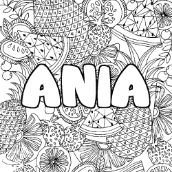 Coloriage ANIA - d&eacute;cor Mandala fruits