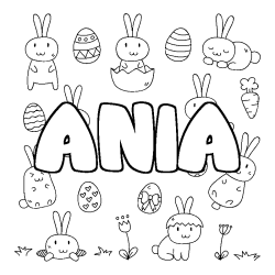 Coloriage ANIA - d&eacute;cor Paques