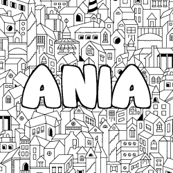 Coloriage ANIA - d&eacute;cor Ville