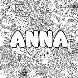 Coloriage ANNA - d&eacute;cor Mandala fruits