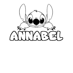 Coloriage prénom ANNABEL - décor Stitch