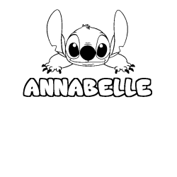 Coloriage prénom ANNABELLE - décor Stitch