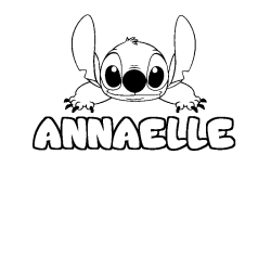 Coloriage prénom ANNAELLE - décor Stitch