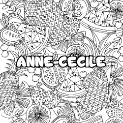 Coloriage ANNE-C&Eacute;CILE - d&eacute;cor Mandala fruits