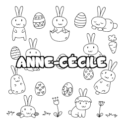 Coloriage ANNE-C&Eacute;CILE - d&eacute;cor Paques