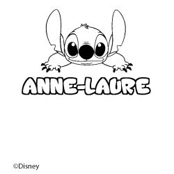 Coloriage pr&eacute;nom ANNE-LAURE - d&eacute;cor Stitch
