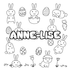Coloriage pr&eacute;nom ANNE-LISE - d&eacute;cor Paques