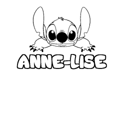 Coloriage prénom ANNE-LISE - décor Stitch