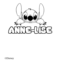 Coloriage pr&eacute;nom ANNE-LISE - d&eacute;cor Stitch