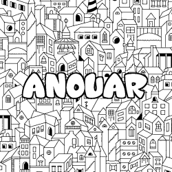 Coloriage ANOUAR - d&eacute;cor Ville