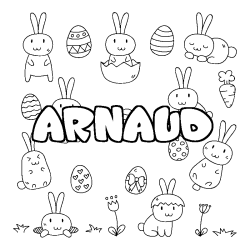 Coloriage ARNAUD - d&eacute;cor Paques