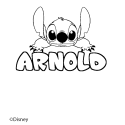 Coloriage pr&eacute;nom ARNOLD - d&eacute;cor Stitch