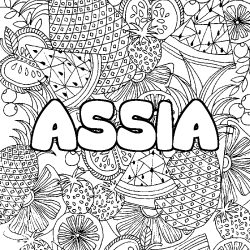 Coloriage ASSIA - d&eacute;cor Mandala fruits
