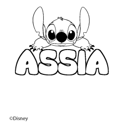 Coloriage ASSIA - d&eacute;cor Stitch